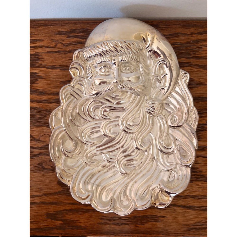 International Silver Company Santa Candy Dish Vintage Christmas Silverplate Tray